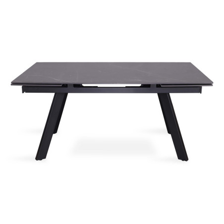 HORIZON, table extensible 160 à 240 cm - plateau pierre frittée - avec allonges - pieds en métal noir - 3 finitions
