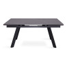 HORIZON, table extensible 160 à 240 cm - plateau pierre frittée - avec allonges - pieds en métal noir - 3 finitions