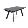HORIZON, table extensible 160 à 240 cm - plateau pierre frittée - avec allonges - pieds en métal noir - 3 finitions