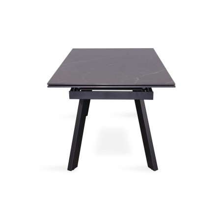 HORIZON, table extensible 160 à 240 cm - plateau pierre frittée - avec allonges - pieds en métal noir - 3 finitions