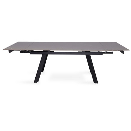 HORIZON, table extensible 160 à 240 cm - plateau pierre frittée - avec allonges - pieds en métal noir - 3 finitions