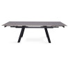 HORIZON, table extensible 160 à 240 cm - plateau pierre frittée - avec allonges - pieds en métal noir - 3 finitions