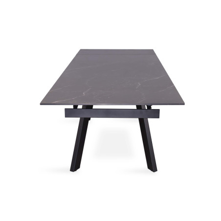 HORIZON, table extensible 160 à 240 cm - plateau pierre frittée - avec allonges - pieds en métal noir - 3 finitions