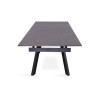 HORIZON, table extensible 160 à 240 cm - plateau pierre frittée - avec allonges - pieds en métal noir - 3 finitions