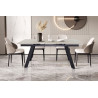 HORIZON, table extensible 160 à 240 cm - plateau pierre frittée - avec allonges - pieds en métal noir - 3 finitions