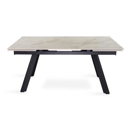 HORIZON, table extensible 160 à 240 cm - plateau pierre frittée - avec allonges - pieds en métal noir - 3 finitions