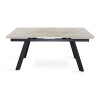 HORIZON, table extensible 160 à 240 cm - plateau pierre frittée - avec allonges - pieds en métal noir - 3 finitions