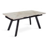 HORIZON, table extensible 160 à 240 cm - plateau pierre frittée - avec allonges - pieds en métal noir - 3 finitions