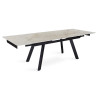 HORIZON, table extensible 160 à 240 cm - plateau pierre frittée - avec allonges - pieds en métal noir - 3 finitions