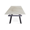 HORIZON, table extensible 160 à 240 cm - plateau pierre frittée - avec allonges - pieds en métal noir - 3 finitions