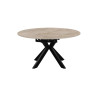AMETHYSTE, table extensible ronde 140 cm - plateau pierre frittée - avec allonges - 2 finitions