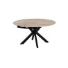 AMETHYSTE, table extensible ronde 140 cm - plateau pierre frittée - avec allonges - 2 finitions