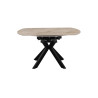 AMETHYSTE, table extensible ronde 140 cm - plateau pierre frittée - avec allonges - 2 finitions