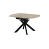 AMETHYSTE, table extensible ronde 140 cm - plateau pierre frittée - avec allonges - 2 finitions