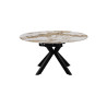 AMETHYSTE, table extensible ronde 140 cm - plateau pierre frittée - avec allonges - 2 finitions