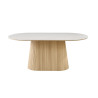 VALDORA, table à manger ovale 180 cm - plateau pierre frittée - pieds en métal noir - 2 finitions