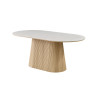 VALDORA, table à manger ovale 180 cm - plateau pierre frittée - pieds en métal noir - 2 finitions
