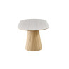 VALDORA, table à manger ovale 180 cm - plateau pierre frittée - pieds en métal noir - 2 finitions