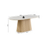 VALDORA, table à manger ovale 180 cm - plateau pierre frittée - pieds en métal noir - 2 finitions