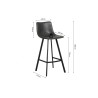 OCRE, tabouret de bar hauteur 108 cm - simili cuir - pieds en métal noir - 4 coloris
