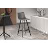 OCRE, tabouret de bar hauteur 108 cm - simili cuir - pieds en métal noir - 4 coloris