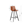 OCRE, tabouret de bar hauteur 108 cm - simili cuir - pieds en métal noir - 4 coloris