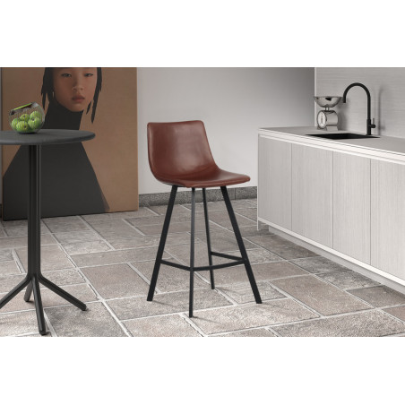 OCRE, chaise de comptoir hauteur 98 cm - simili cuir - 4 coloris
