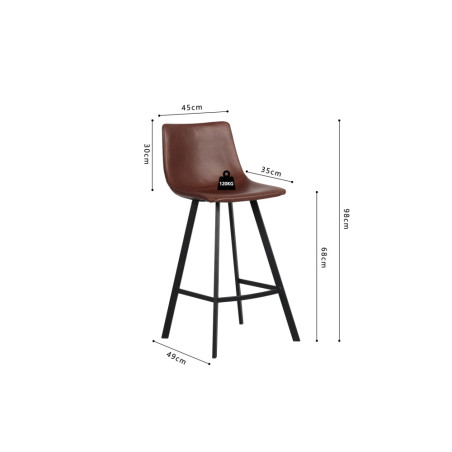OCRE, chaise de comptoir hauteur 98 cm - simili cuir - 4 coloris