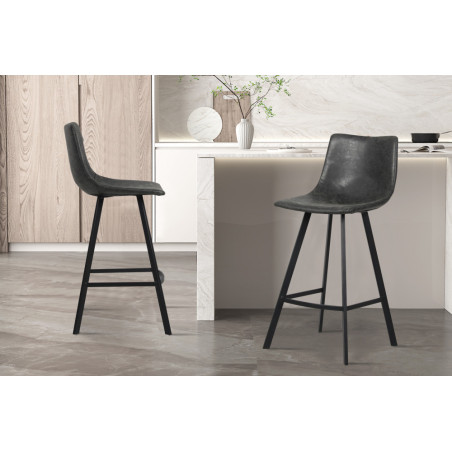 OCRE, chaise de comptoir hauteur 98 cm - simili cuir - 4 coloris