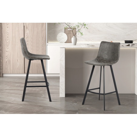 OCRE, chaise de comptoir hauteur 98 cm - simili cuir - 4 coloris