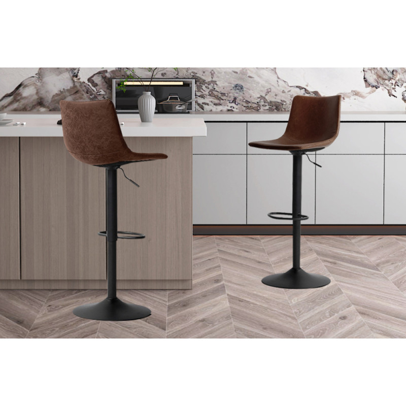 TRIANON, tabouret de bar hauteur 88-109 cm - simili cuir - hauteur réglable - 4 coloris
