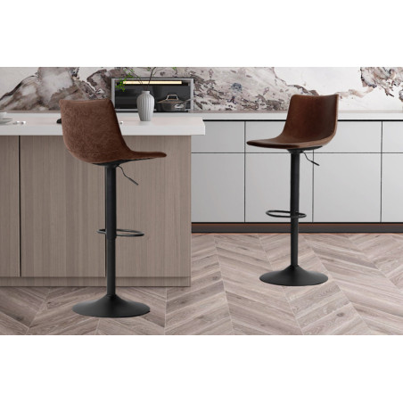 TRIANON, tabouret de bar hauteur 88-109 cm - simili cuir - hauteur réglable - 4 coloris