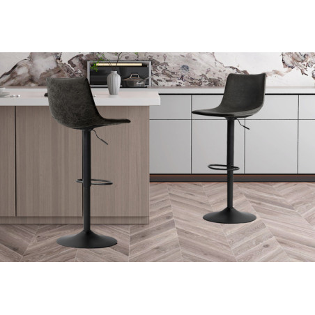 TRIANON, tabouret de bar hauteur 88-109 cm - simili cuir - hauteur réglable - 4 coloris