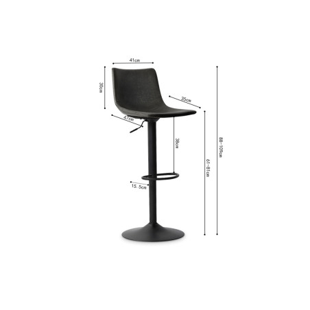 TRIANON, tabouret de bar hauteur 88-109 cm - simili cuir - hauteur réglable - 4 coloris