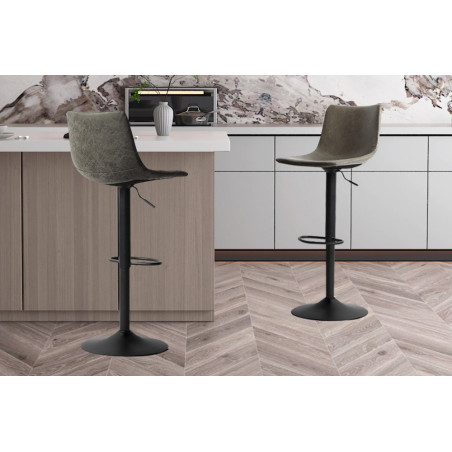 TRIANON, tabouret de bar hauteur 88-109 cm - simili cuir - hauteur réglable - 4 coloris