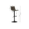TRIANON, tabouret de bar hauteur 88-109 cm - simili cuir - hauteur réglable - 4 coloris