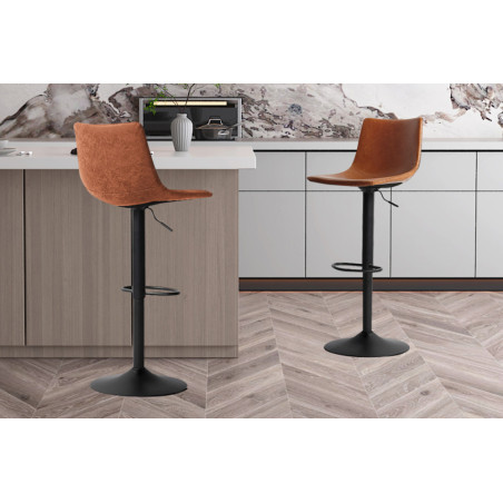 TRIANON, tabouret de bar hauteur 88-109 cm - simili cuir - hauteur réglable - 4 coloris