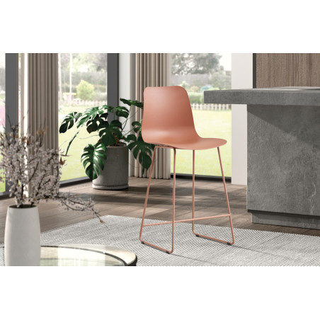MARJOLAINE, chaise de comptoir hauteur 100,5 cm - polypropylène - 5 coloris