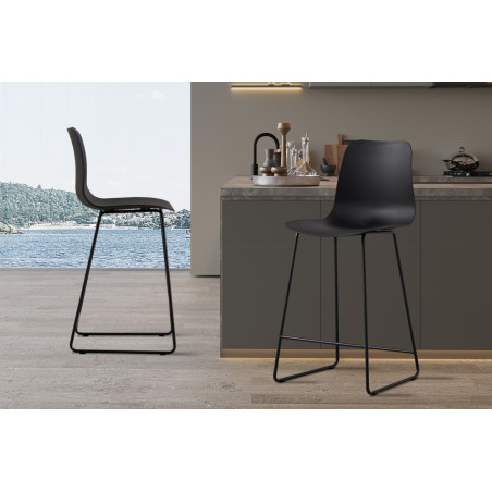 MARJOLAINE, chaise de comptoir hauteur 100,5 cm - polypropylène - 5 coloris