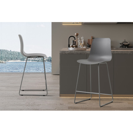 MARJOLAINE, chaise de comptoir hauteur 100,5 cm - polypropylène - 5 coloris