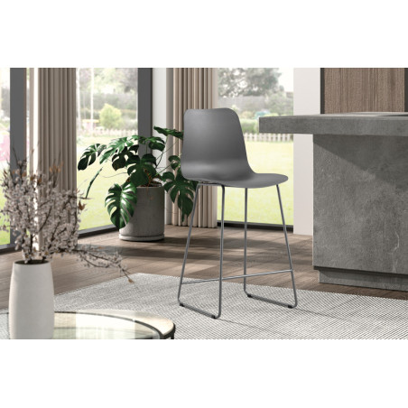 MARJOLAINE, chaise de comptoir hauteur 100,5 cm - polypropylène - 5 coloris