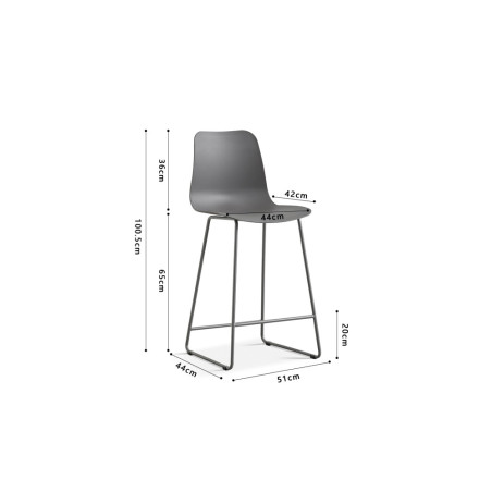 MARJOLAINE, chaise de comptoir hauteur 100,5 cm - polypropylène - 5 coloris
