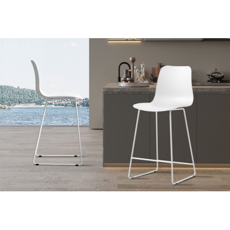 MARJOLAINE, chaise de comptoir hauteur 100,5 cm - polypropylène - 5 coloris