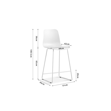 MARJOLAINE, chaise de comptoir hauteur 100,5 cm - polypropylène - 5 coloris