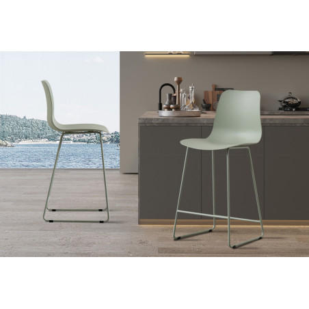 MARJOLAINE, chaise de comptoir hauteur 100,5 cm - polypropylène - 5 coloris