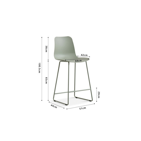 MARJOLAINE, chaise de comptoir hauteur 100,5 cm - polypropylène - 5 coloris