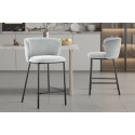 ARCADIE, chaise de comptoir hauteur 88,5 cm - tissu doux - 2 coloris