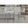ARCADIE, chaise de comptoir hauteur 88,5 cm - tissu doux - 2 coloris