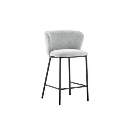 ARCADIE, chaise de comptoir hauteur 88,5 cm - tissu doux - 2 coloris