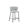 ARCADIE, chaise de comptoir hauteur 88,5 cm - tissu doux - 2 coloris